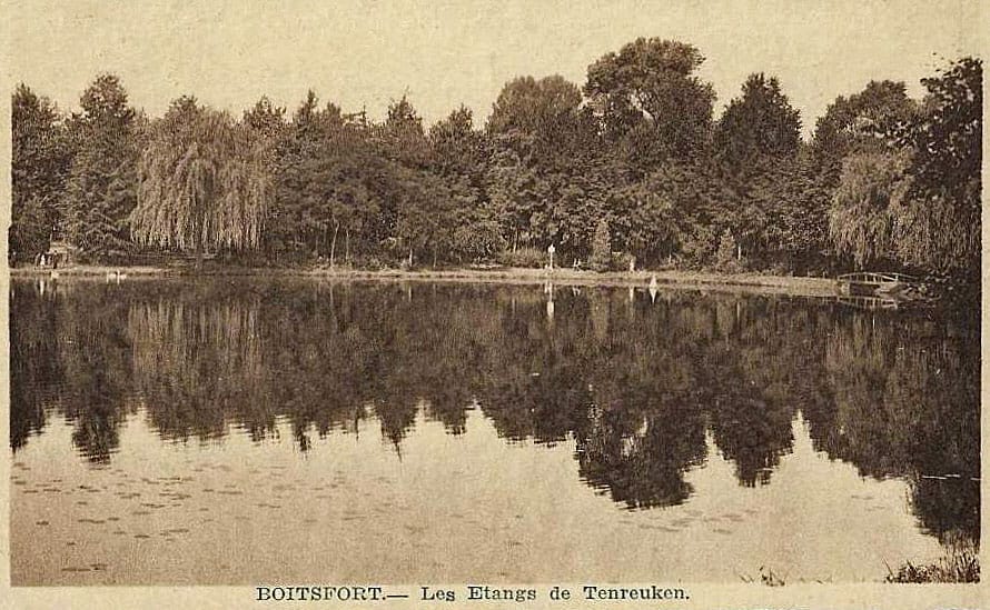 Nouvel Etang de Tenreuken Le nouvel étang de Tenreuken établi vers 1910 après la création du boulevard du Souverain (Carte postale, années 1940)