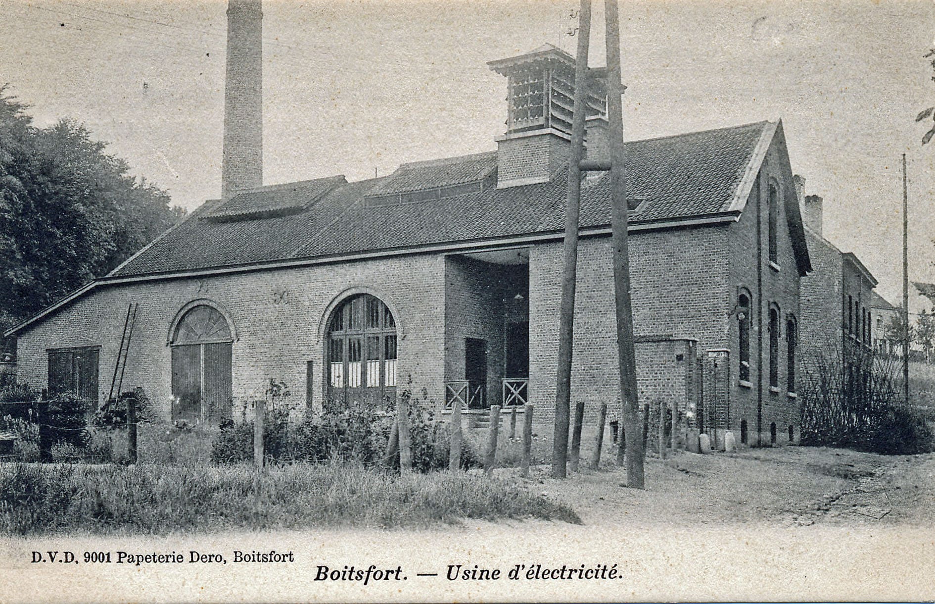 Usine d'Electricité, CP DVD Dero, vers 1910 L'usine d'électricité de Boitsfort, 36 rue du Pinson - CP Ed. DVD Dero, vers 1910